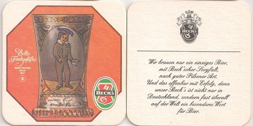 Beck bier alter bierdeckel - bier,