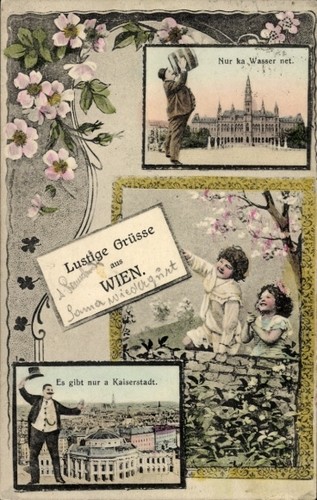 Wien gesamtansicht mann - ak,