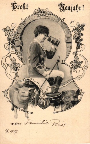 Neujahr dame mit bierkrug - neujahr,,